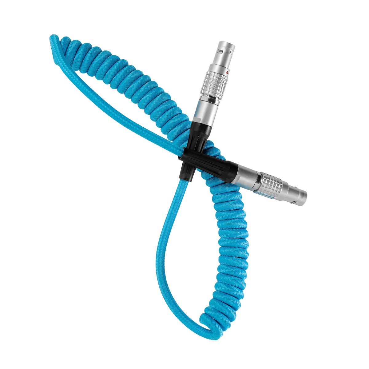 Kondor Blue LEMO to LEMO 2 Pin 0B Male Coiled Power Cable for ARRI – PYXIS – Teradek